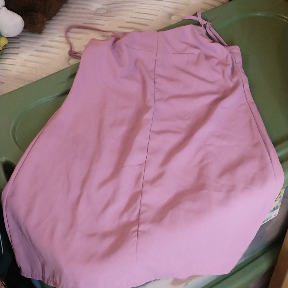 Purple Surplice Mini Dress